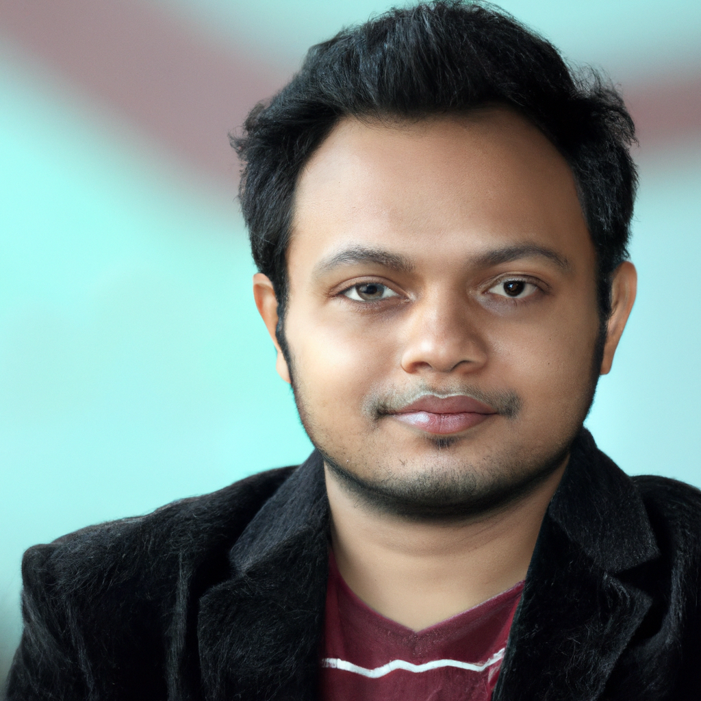 Headshot of a smiling product manager in an office